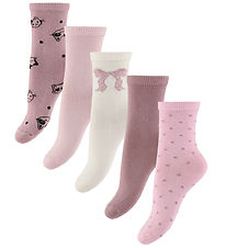 Name It Strømper - 5-pak - NmfVinni - Cloud Dancer/Bow