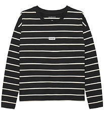 Calvin Klein Bluse - Stripe - CK Black/Whitecap Gray