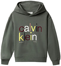 Calvin Klein Hættetrøje - Color Logo - Thyme Green