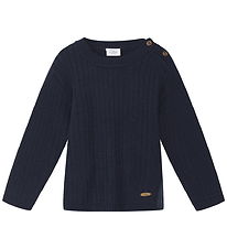 Hust and Claire Bluse - Strik - HCPil Wool Rib - More Navy