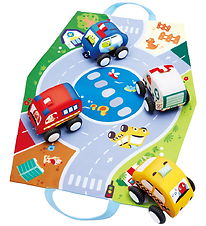 Hape Biler - Pull-Back Plush Car Set - 4-pak