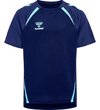 Hummel T-shirt - hmlLEAD - Marine/Blue Fish