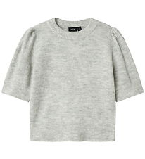 LMTD T-shirt - Strik - NlfLodet - Light Grey Melange