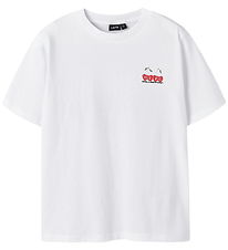 LMTD T-shirt - NlfCherry - Bright White