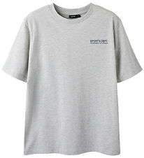 LMTD T-shirt - NlnMoods - Light Grey Melange/Dark Sapphire