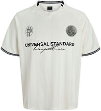 Jack & Jones T-shirt - JcoCover Retro Football - Cloud Dancer