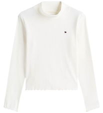 Tommy Hilfiger Bluse - Rib/Mock Neck - Ivory Silk
