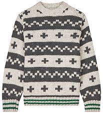 Mads Nørgaard Bluse - Strik - Nature Melange/ Charcoal Melan