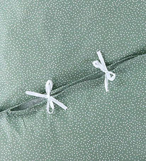 Nørgaard Madsens Sengetøj - Baby - Dusty Green m. Prikker