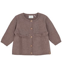 Minymo Cardigan - Strik - Dark Brown Melange