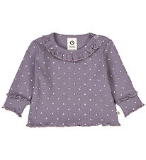 Müsli Bluse - Rib - Dot - Lilac Fog/Oak