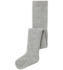 Name It Strømpebukser - Uld/Bomuld - NmmWak - Grey Melange