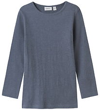 Name It Bluse - Uld/Silke - Rib - NmmWossa - Folkstone Gray