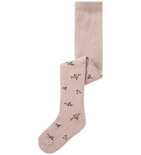 Name It Strømpebukser - Uld - NmfWak - Shadow Gray/Small flowers