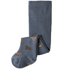 Name It Strømpebukser - Uld/Bomuld - NbmWak - Folkstone Gray/WOR