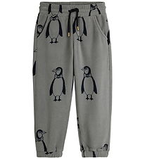 Mini Rodini Fleecebukser - Penguin - Grå