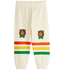 Mini Rodini Sweatpants - Bear Stripe - Off-White