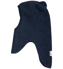Huttelihut Elefanthue - Uldfleece - 1-lags - Navy m. Ører