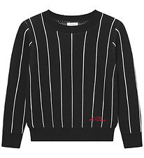 Les Deux Bluse - Strik - Gaston Jacquard Pinstripe - Black