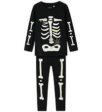 Name It Nattøj - 2-delt - Glow In The Dark  - NmnOwen - Black/Le