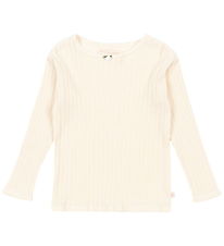 Konges Sløjd Bluse - Rib - Papin - Antique White m. Hulmønster