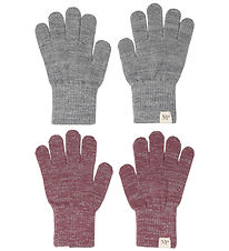 MP Handsker - Uld - Comfy - 2-pak - Mix Light Grey Mel Grape Sha