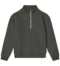 Mads Nørgaard Sweatshirt - Half Zip - Charcoal Melange