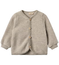 Wheat Cardigan - Uld - Fleece - Kari - Khaki Melange