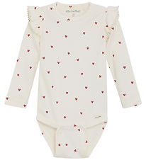 Minymo Body l/æ - Rib - Eggnog m. Hjerter