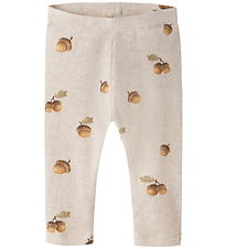 Name It Leggings - Rib - NbmOlyan - Peyote Melange m. Agern