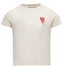 Moncler T-shirt - Cream m. Hjerte