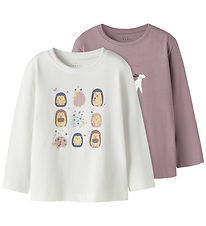 Name It Bluse - NmfVeen - 2-pak - Toadstool/Bright White/ Hedgeh
