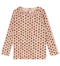 Konges Sløjd Bluse - Rib - Nia - Ruby Rose m. Hulmønster
