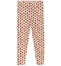 Konges Sløjd Leggings - Rib - Nia - Ruby Rose m. Hulmønster