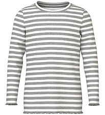 Name It Bluse - Rib - NmfVemma - Grey Melange/Cloud Dancer