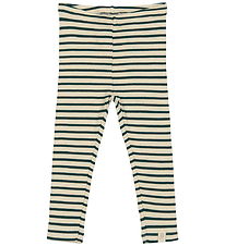 Petit Piao Leggings - Rib - Modal - Dark Sea/Off White