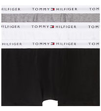 Tommy Hilfiger Boxershorts - Trunks - 3-pak - Hvid/Sort/Grey Hea