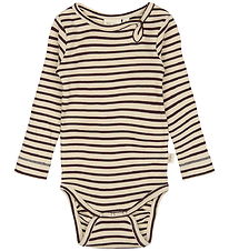 Petit Piao Body l/æ - Rib - Dark Grape/Off White