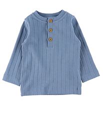 Fixoni Bluse - Rib - Faded Denim