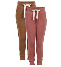 Minymo Sweatpants - 2-pak - Canyon Rose/Brun