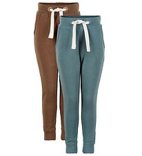 Minymo Sweatpants - 2-pak - Toffee/Aquagrn