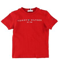 Tommy Hilfiger T-shirt - Essential - Organic - Deep Crimson