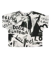 Dolce & Gabbana T-shirt - DG Next - Sort/Hvid m. Graffiti