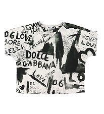 Dolce & Gabbana T-shirt - DG Next - Sort/Hvid m. Graffiti Dolce & Gabbana T-shirt - DG Next - Sort/Hvid m. Graffiti