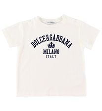 Dolce & Gabbana T-shirt - Essentiels - Hvid m. Tekst