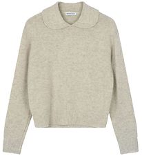 Designers Remix Bluse - Uld - Strik - Carmen Collar - Oatmeal Designers Remix Bluse - Uld - Strik - Carmen Collar - Oatmeal