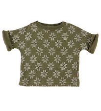 Joha T-shirt - Uld - Armygrn m. Stjerner