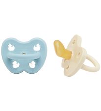 Hevea Sutter - 0-3 mdr - 2-pak - Naturgummi - Baby Blue/Milky Wh