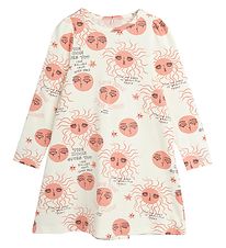 Mini Rodini Kjole - Moon And Sun - Offwhite/pink