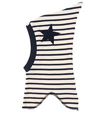 Racing Kids Elefanthue - Spids - 1-lags - Hvid/Navystribet m. St